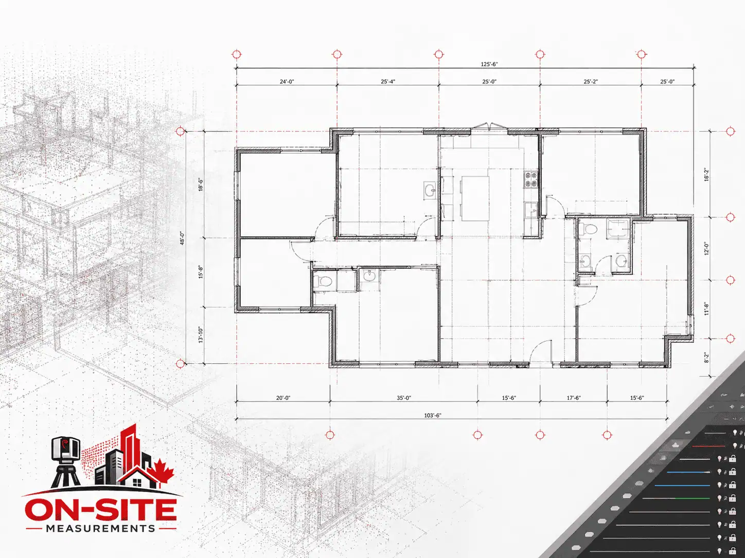 Scan to BIM isometric wireframe model output from laser scan data